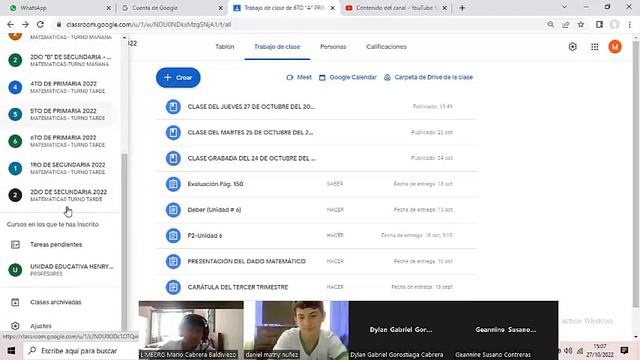 CLASE DEL 2DO DE SECUNDARIA TURNO TARDE DEL JUEVES 27 DE OCTUBRE DEL 2022 смотреть онлайн