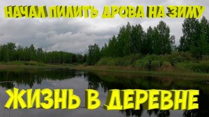 Начал  заготавливать дрова на зиму. [Жизнь в деревне]