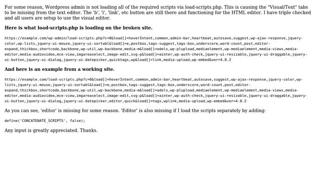Wordpress: Wordpress Admin Not Loading All Core Scripts смотреть онлайн
