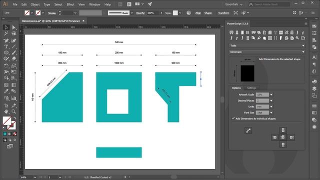 Add Dimensions PowerScript for Adobe Illustrator смотреть онлайн