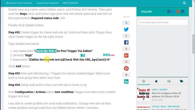 How To Check Web Site URL From Zabbix Server смотреть онлайн