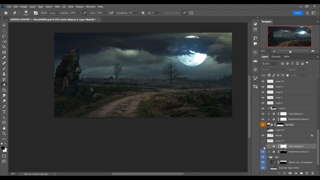 Creating a Halloween Environment in PHOTOSHOP | Speed art смотреть онлайн