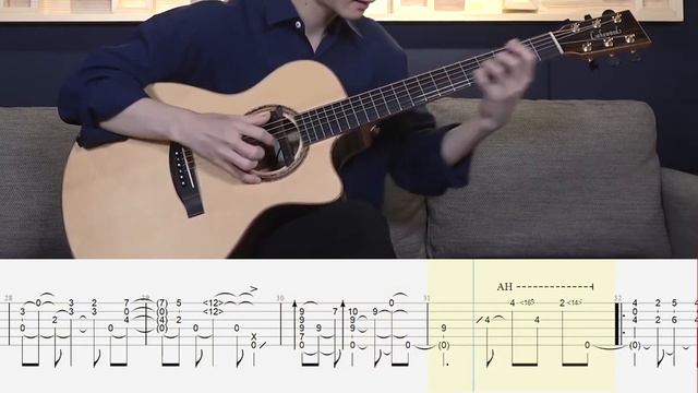 Fingerstyle Tabs | Aladdin - A Whole New World | Sungha Jung Tabs | Guitar Cover | Nino Music смотреть онлайн