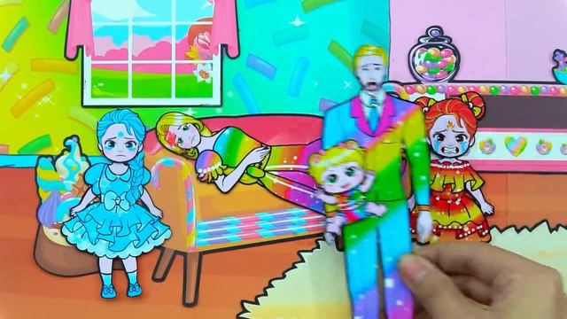 Paper Dolls Dress Up - Daughter Fire Elsa Vs Frozen Loser Father Dress  - Barbie Story & Crafts