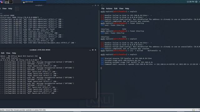 CVE-2021–40444-Metasploit Reverse Shell using a malicious .dll payload смотреть онлайн