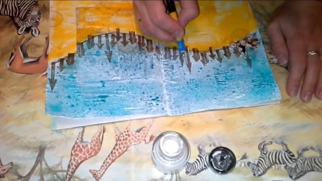 ArtPart_2,  Art-book Page (the Background With Tracing Paper And Stamps)