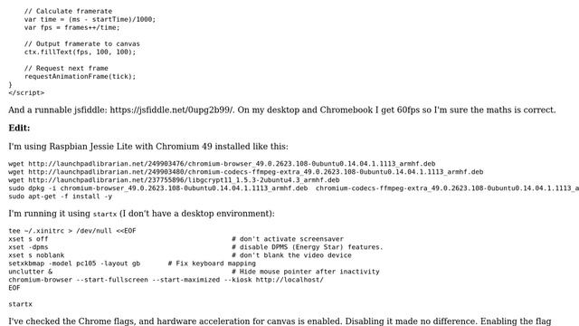 Raspberry Pi: Why is my simple HTML Canvas rendering only 11fps in Chromium a Pi3? смотреть онлайн