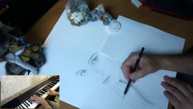 Терпенье и стерка. Рисуем портрет без опыта первый раз. смотреть онлайн