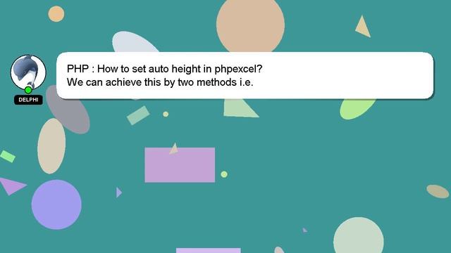 PHP : How to set auto height in phpexcel? смотреть онлайн