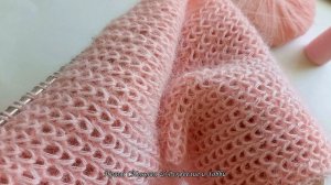 Начало нового проекта - джемпер из пуха норки техникой разных номеров спиц - классно смотрится