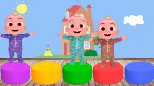 Five little monkeys jumping on the bed | Cinco bebezinhos pulando na cama-kids song | Cocomelon