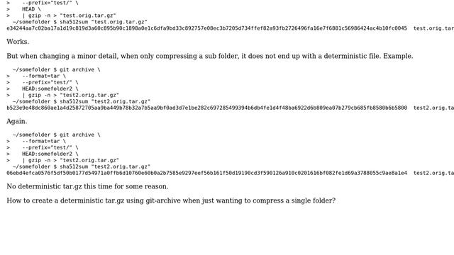 Unix & Linux: How to create a deterministic tar.gz using git-archive? смотреть онлайн