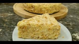 Наполеон без выпечки из печенья ушки. Ленивый Торт Наполеон.