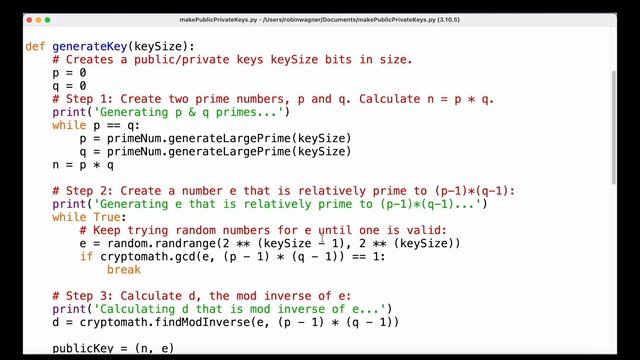 Generating Keys for the Public Key Cipher - Cracking Codes with Python (part 24) смотреть онлайн