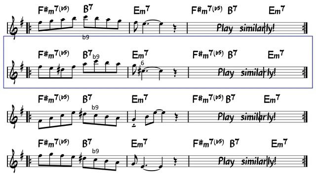 [ F#m7b5 - B7 - Em7 ] 2 Bars ii - V - i exercises for Alto Sax in Eb смотреть онлайн