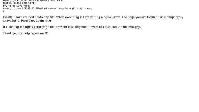 NGINX server not executing php files смотреть онлайн