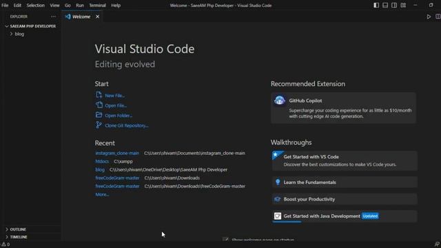 Welcome SaeeAM Php Developer Visual Studio Code 2023 06 07 21 01 34 смотреть онлайн