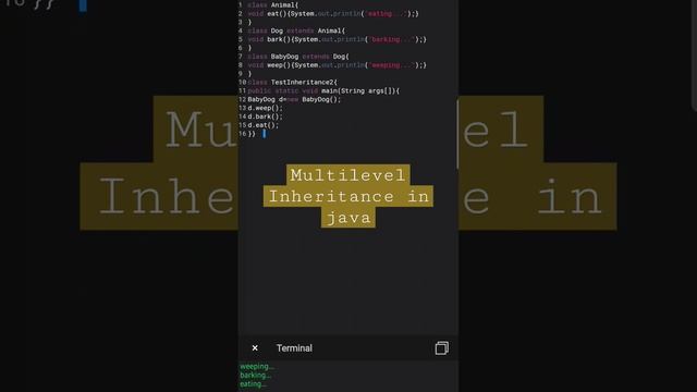 Multilevel Inheritance in java Programming смотреть онлайн