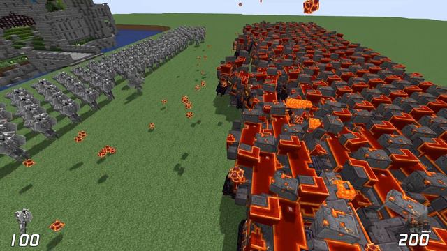 200 Ferrous Wroughtnaut Vs 200 Netherite Monstrosity | Minecraft
