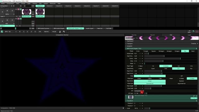 Using BPM Audio Shapes for Resolume