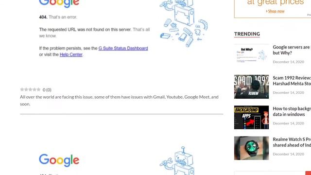 Google servers are Down but Why? | 404 error | google servers смотреть онлайн