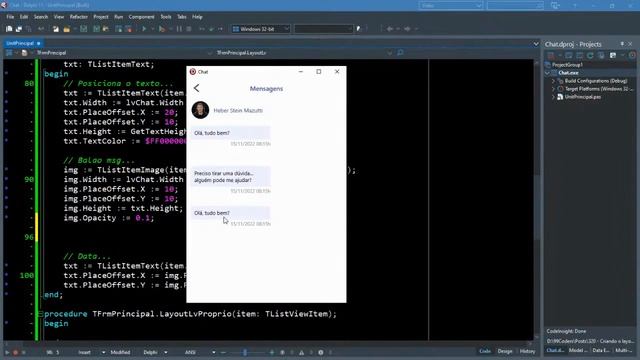 Criando o layout para uma aplicação de Chat no Delphi смотреть онлайн