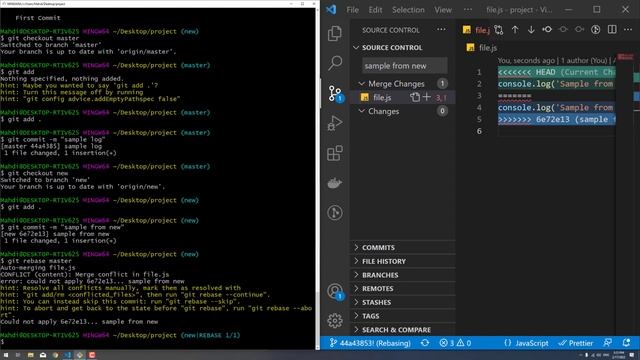 آموزش گیت جلسه 17 rebase conflict смотреть онлайн
