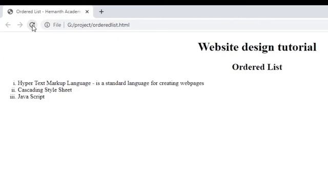 4 Creating an Ordered List in HTML by Hemanth Academy смотреть онлайн