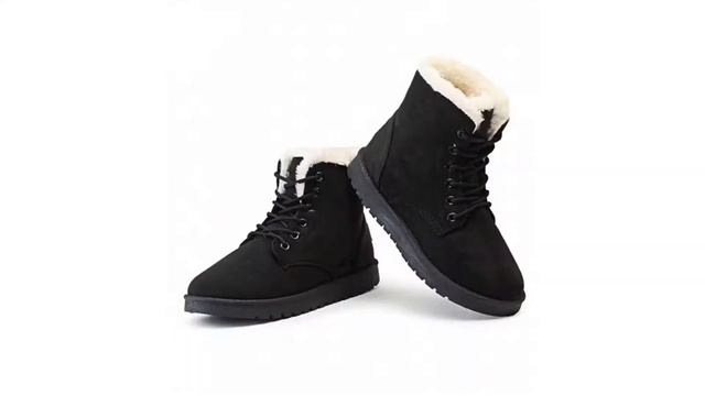 Женские зимние ботинки из искусственной замши Women's winter shoes faux suede смотреть онлайн