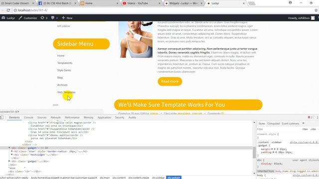 WordPress Theme Development Bangla Tutorial for Beginners Full Step By Step -(Sidebar ) Part 22 смотреть онлайн
