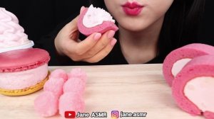 ASMR PINK ICE CREAM *MAGNUM, ROLL ICE CREAM, DIPPIN' DOTS, MUSHROOM SNACKS 핑크 아이스크림 먹방 MUKBANG