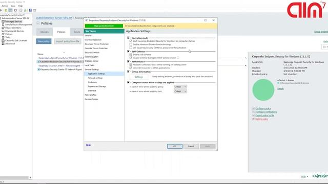 #33 KASPERSKY SECURITY CENTER - POLÍTICA ENDPOINT 11 - APPLICATION SETTINGS смотреть онлайн