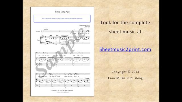 Long, Long Ago - Cello Sheet Music смотреть онлайн