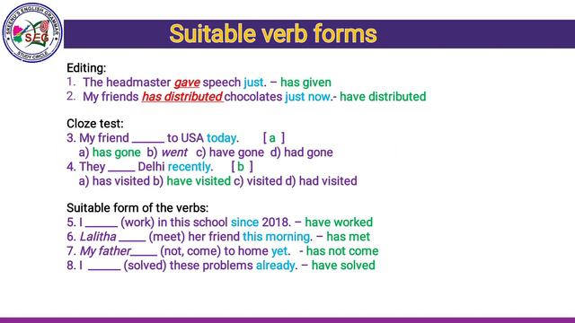|| Key Words to identify Present Perfect Tense || English for Achievers || смотреть онлайн
