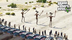 АРМИЯ СИРЕНОГОЛОВЫХ ПРОТИВ ПОЛИЦИИ В ГТА 5 МОДЫ ИГРЫ ВИДЕО SCP SIREN HEAD VS POLICE GTA 5 MODS