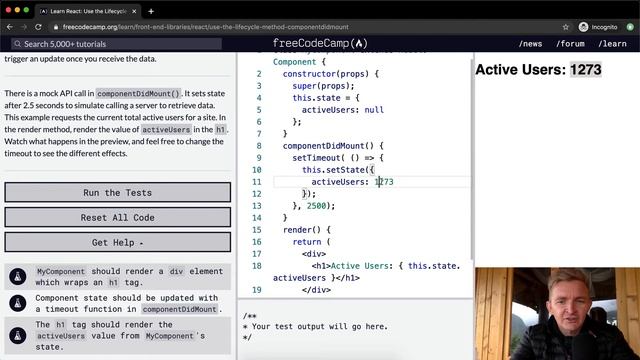 Use the Lifecycle Method componentDidMount - React - Free Code Camp смотреть онлайн