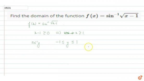 Find the domain of the function `f(x)=sin^(-1)sqrt(x-1)`
