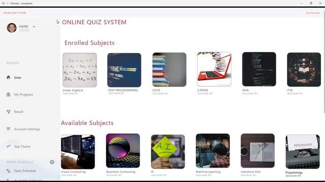 ONLINE QUIZ SYSTEM - ADOBE XD -    BY Syed Ahmad Raza Assignment