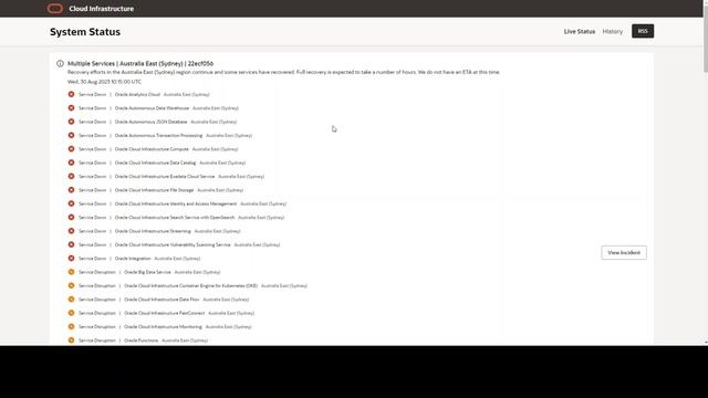 Oracle Cloud in Australia is Down смотреть онлайн