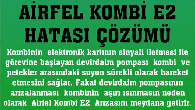 Airfel Kombi E2 Hatası Nasıl Giderilir? смотреть онлайн