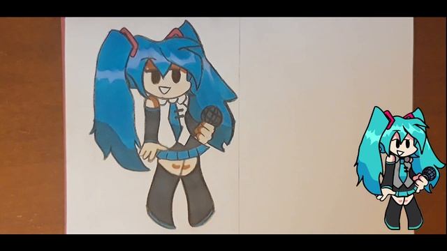 How to draw Hatsune Muku from Friday Night Funkin | Как нарисовать Хатсуне Мику из FNF | Лиса Алис смотреть онлайн