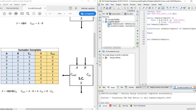 Suma Binaria - Parte 11 (Xilinx ISE 14.7, Isim: Medio Sumador, Sumador Completo) смотреть онлайн