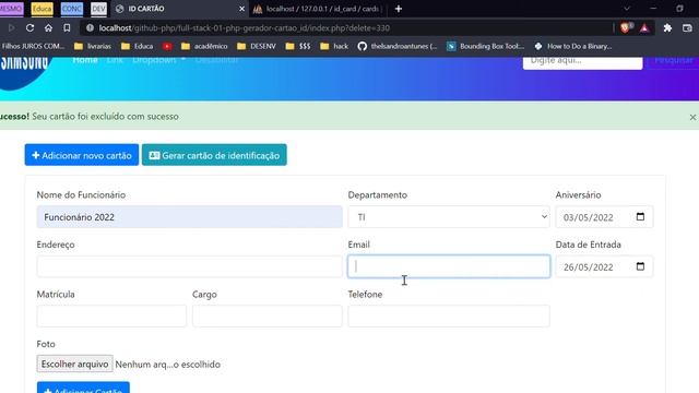 #01 PHP PART I Portfolios - Jr Full Stack Developer - Gerador de Cartão de Identificação смотреть онлайн