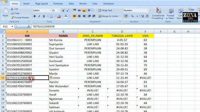 CARA MENGATASI DAN MENGHAPUS ERROR VALUE PADA RUMUS MENCARI TANGGAL LAHIR DI NIK смотреть онлайн