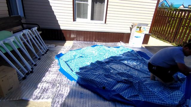 КАК СОБРАТЬ КАРКАСНЫЙ БАССЕЙН СВОИМИ РУКАМИ. INTEX 3,66*76 СМ. смотреть онлайн