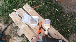 Перекрашиваем железную дверь.  Очистка, грунтовка, красим ПФ 115 из краскопульта HVLP  Строим гараж