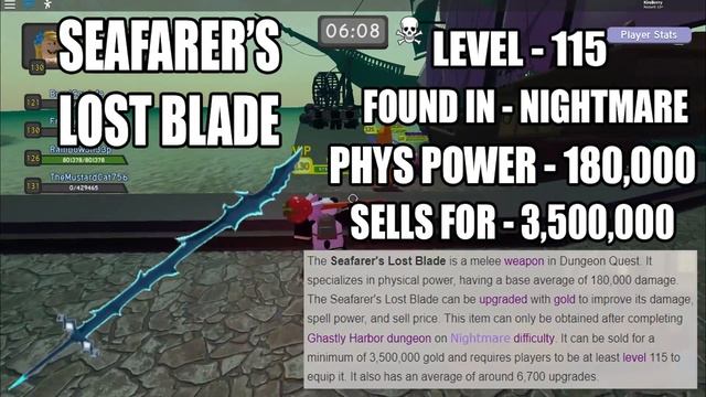 *NEW* ALL MELEE WEAPONS FROM GHASTLY HARBOR IN DUNGEON QUEST!! (Roblox) смотреть онлайн