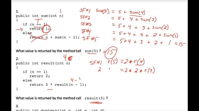 Java Tracing Recursion Worksheet #1 смотреть онлайн