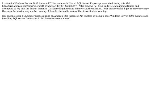 DevOps & SysAdmins: Running SQL Server Express on Amazon EC2 Windows instance (2 Solutions!!) смотреть онлайн
