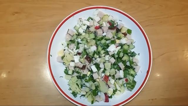 Окрошка с кефиром и минеральной водой смотреть онлайн